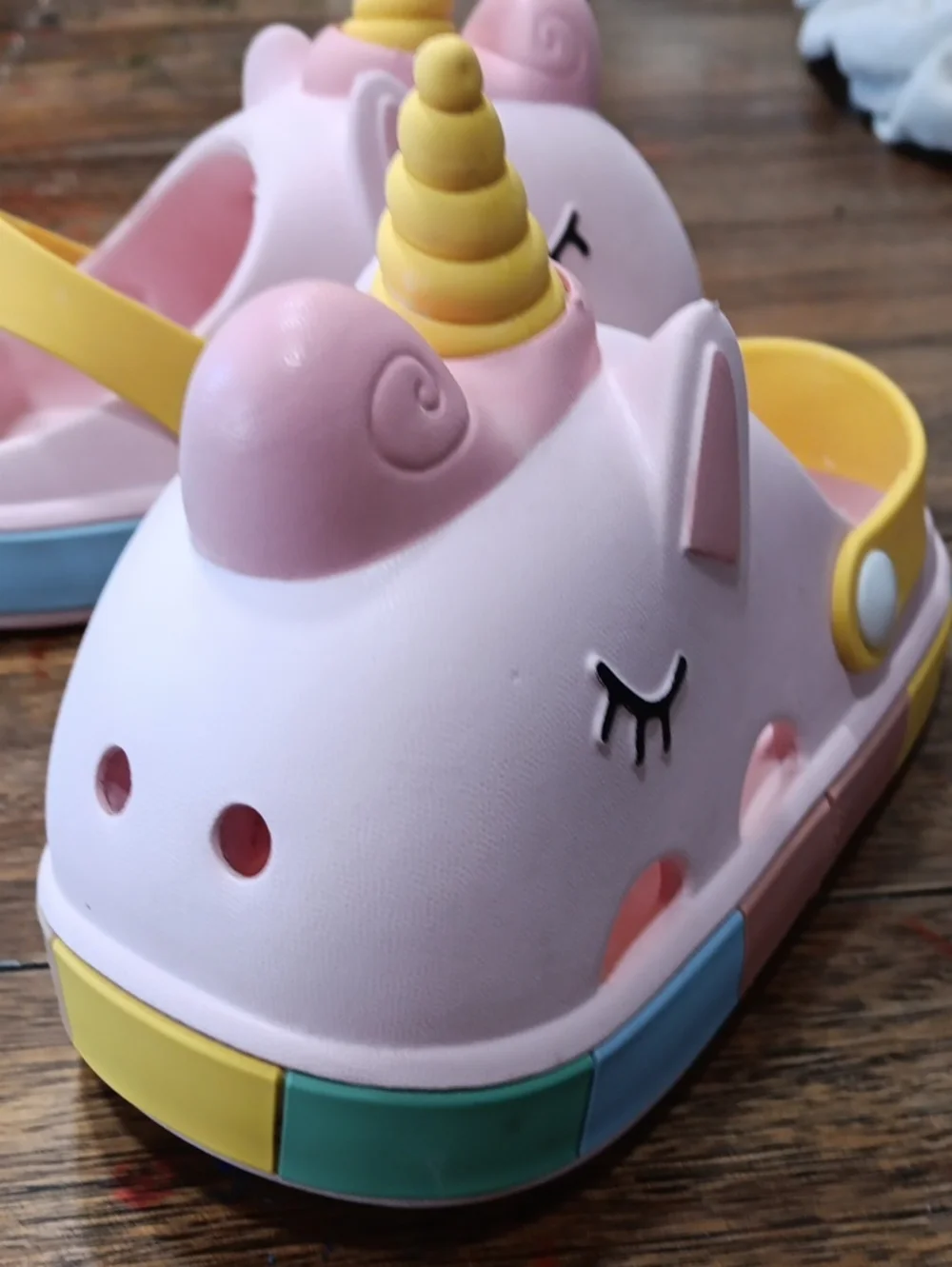 Kids Unicorn Clog Sandals - Pink and Yellow